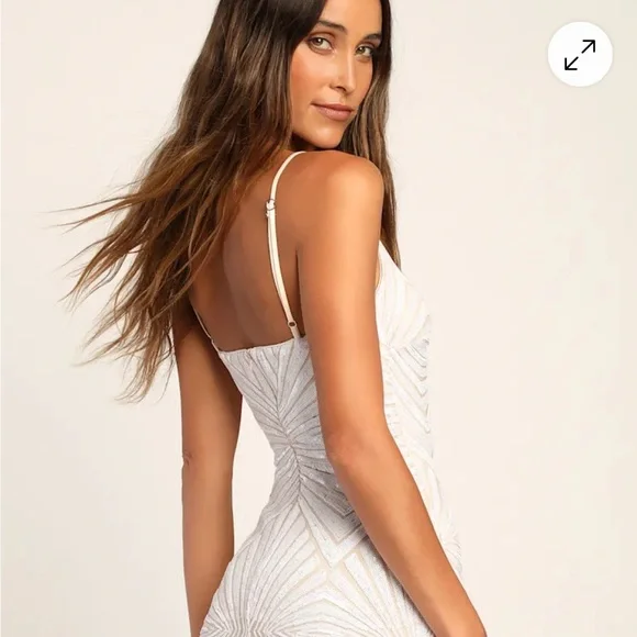 Lulu's Lost In Your Eyes White Sequin Bodycon Mini Dress -NWT - Picture 7 of 9